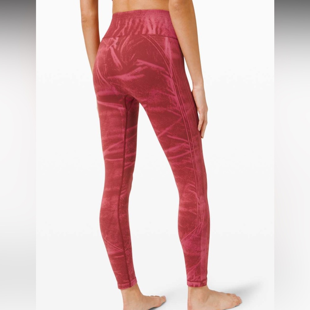 Lululemon Ebb To Street Leggings: Stone Wash Chianti Red
